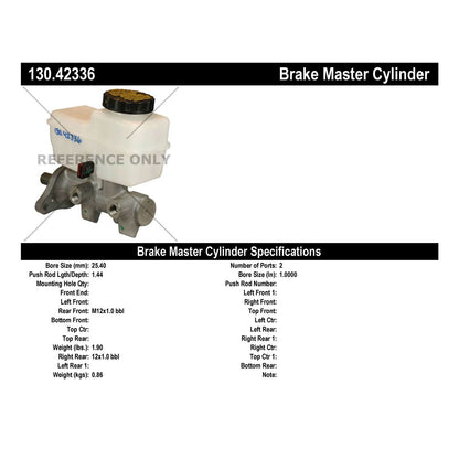 Centric Parts Brake Master Cylinder Premium for 2007-2019 Nissan Frontier, Pathfinder, Xterra, Suzuki Equator 130.42336