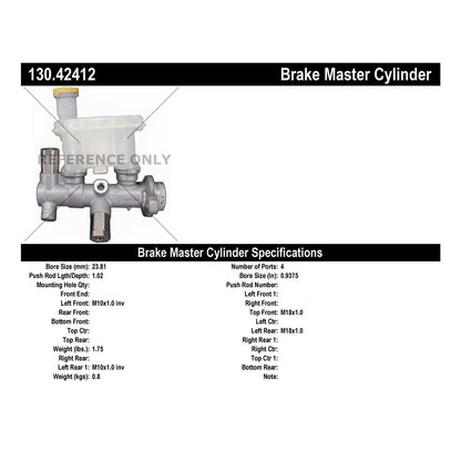 Centric Parts Brake Master Cylinder Premium for 2002-2006 Nissan Altima 130.42412