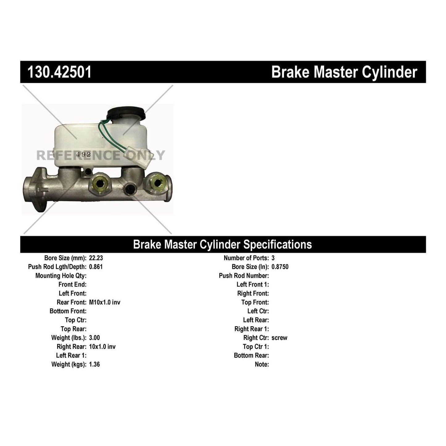 Centric Parts Brake Master Cylinder Premium for 1982-1983 Nissan 200SX 130.42501