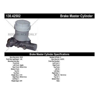 Centric Parts Brake Master Cylinder Premium with Original Aluminum Casting for 1988-1994 Nissan 200SX 300ZX 130.42502