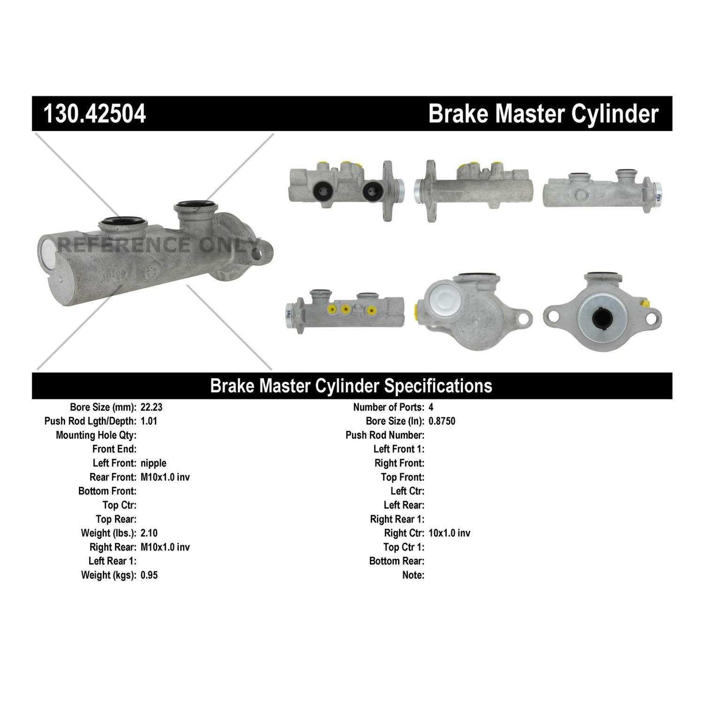 Centric Parts Brake Master Cylinder Premium for 1989-1993 Nissan 240SX 130.42504