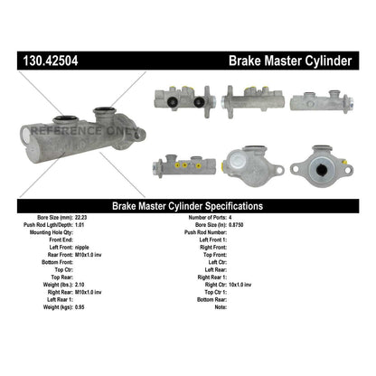 Centric Parts Brake Master Cylinder Premium for 1989-1993 Nissan 240SX 130.42504