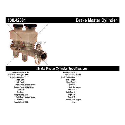 Centric Parts Premium Brake Master Cylinder 130.42601