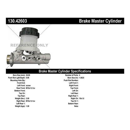 Stoptech Centric 89-91 Nissan 300ZX Premium Brake Master Cylinder 130.42603