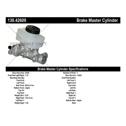Centric Parts Brake Master Cylinder Premium for 2003-2004 Infiniti G35 Nissan 350Z 130.42609