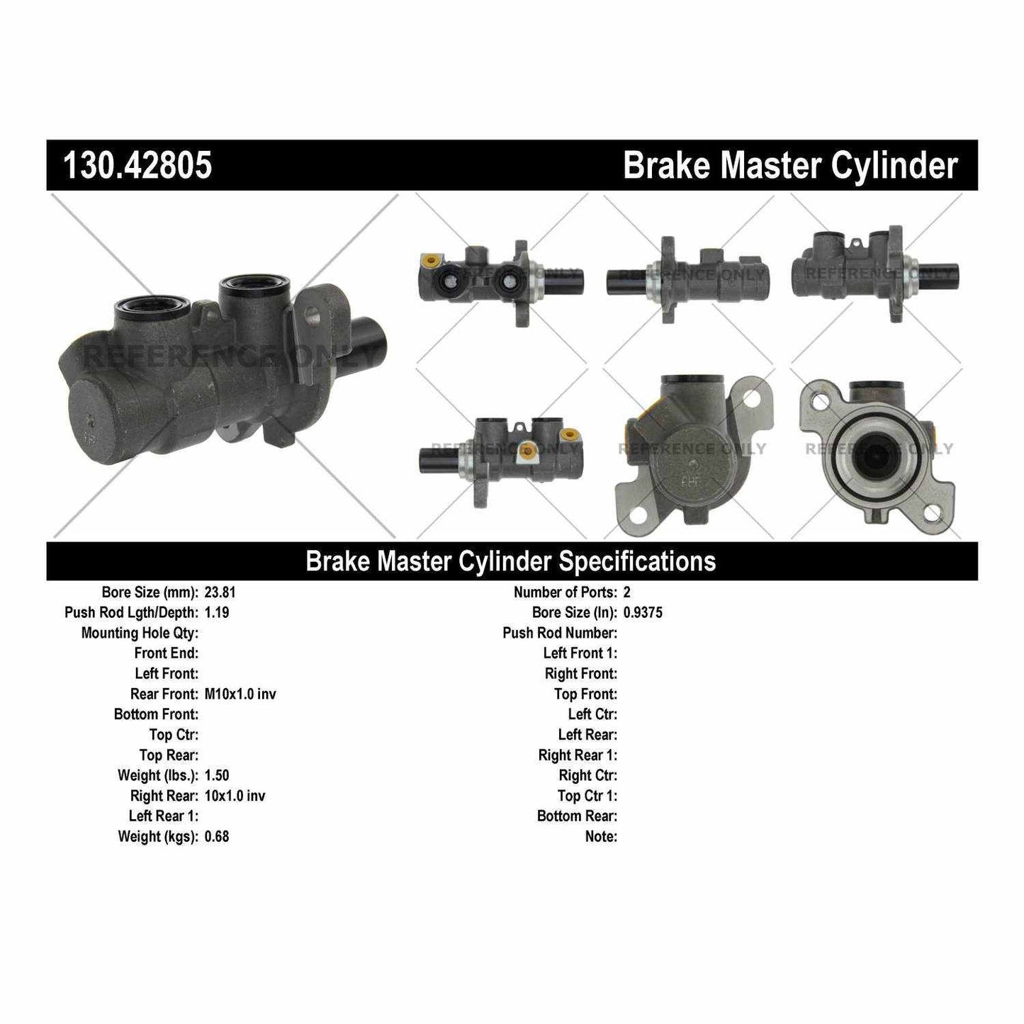 Centric Parts Brake Master Cylinder Premium 130.42805