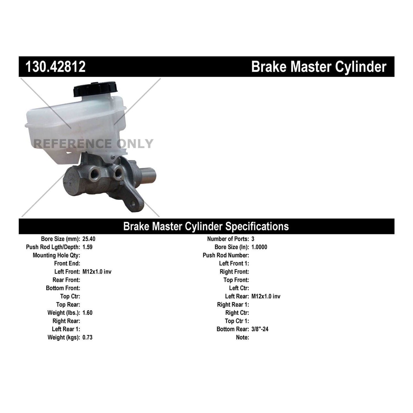 Centric Parts Premium Brake Master Cylinder 130.42812