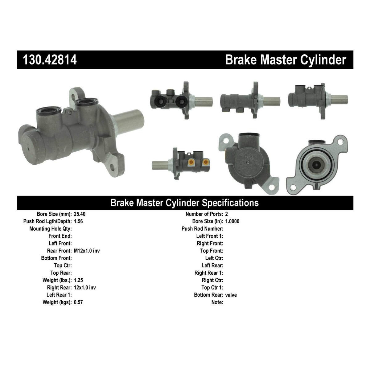 Centric Parts Premium Brake Master Cylinder 130.42814