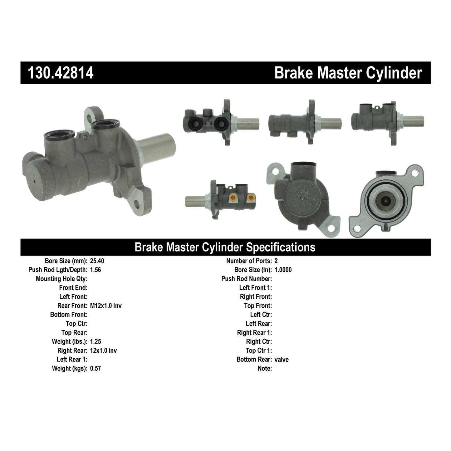 Centric Parts Brake Master Cylinder Premium 130.42814