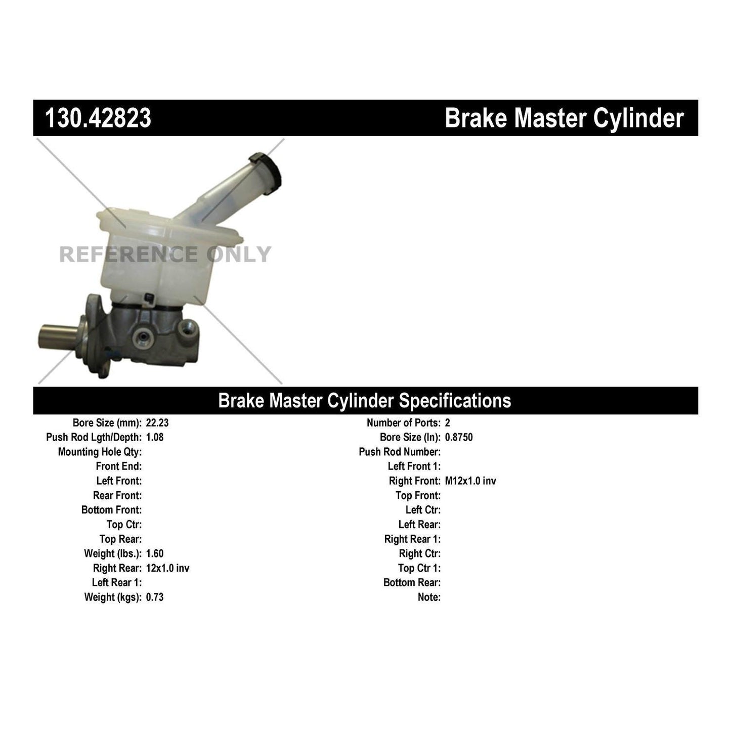 Centric Parts Premium Brake Master Cylinder 130.42823