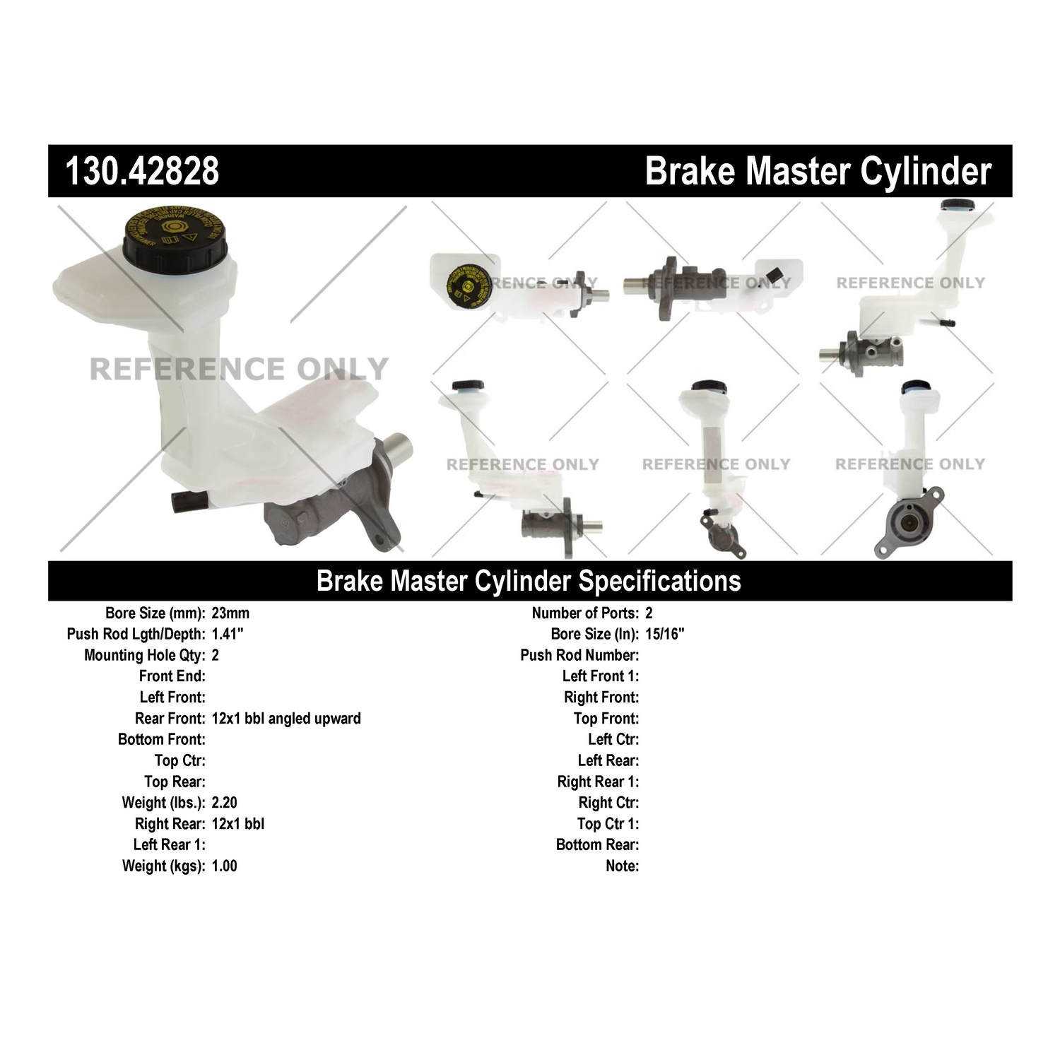 Stoptech Centric 14-20 Nissan Rogue Premium Brake Master Cylinder 130.42828