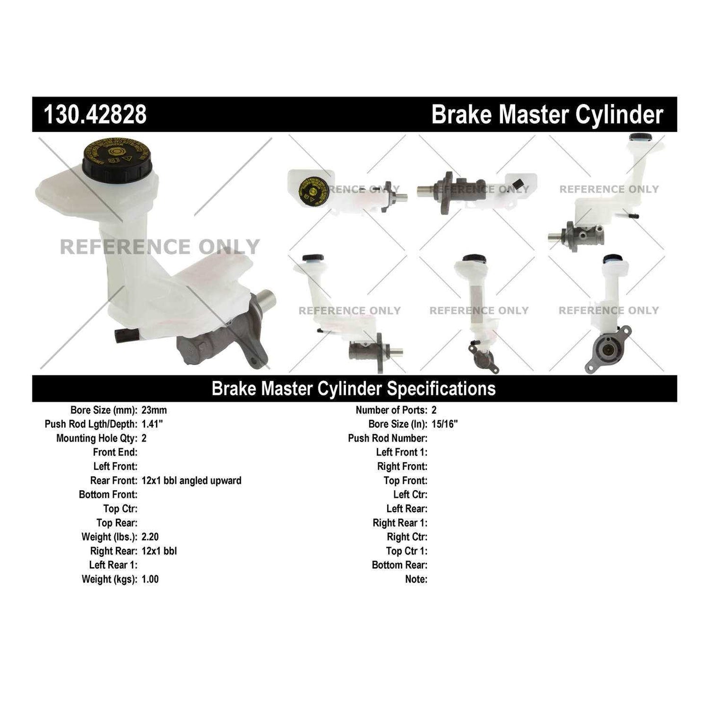 Centric Parts Brake Master Cylinder 130.42828