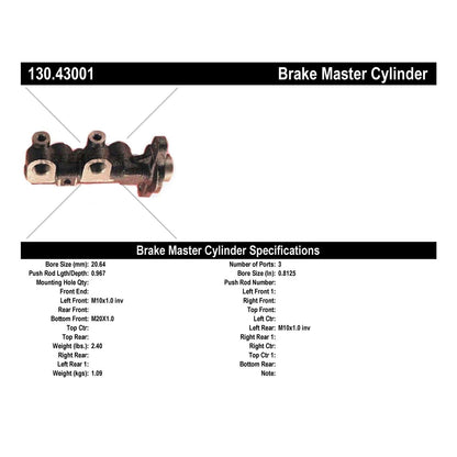 Centric Parts Premium Brake Master Cylinder 130.43001