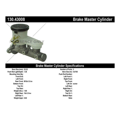 Centric Parts Premium Brake Master Cylinder 130.43008