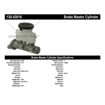 Centric Parts Brake Master Cylinder Premium 130.43016