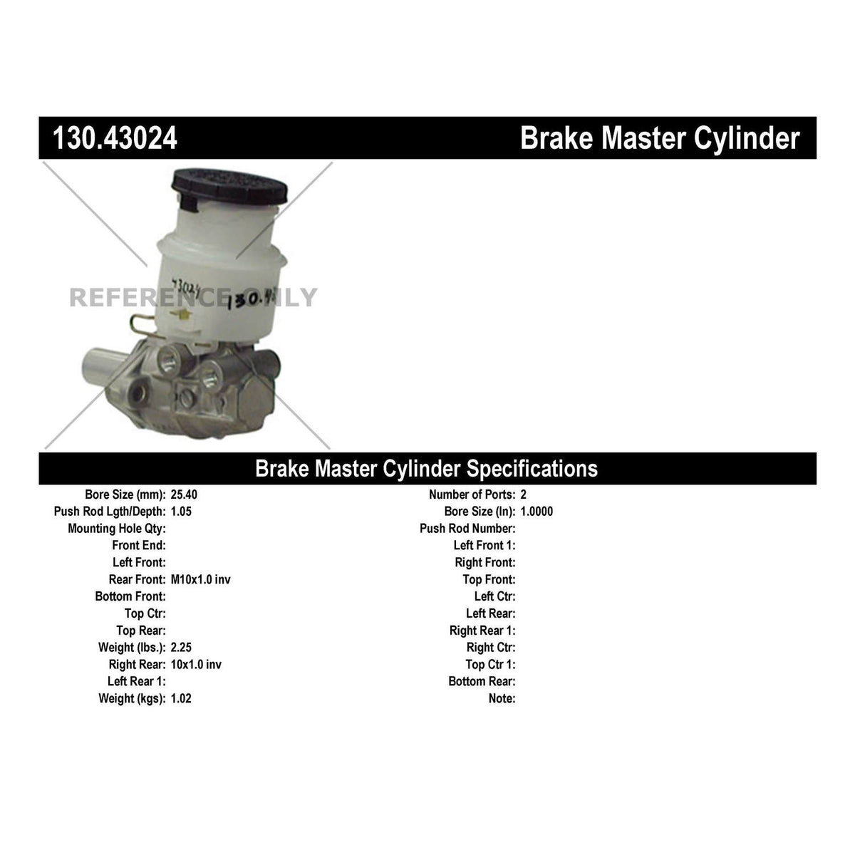 Centric Parts Premium Brake Master Cylinder 130.43024