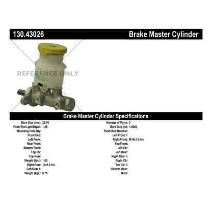 Centric Parts Premium Brake Master Cylinder 130.43026