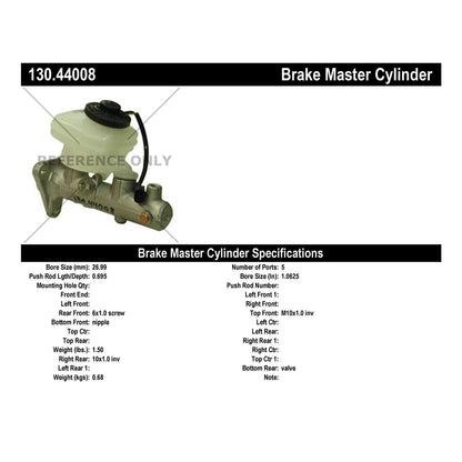 Centric Parts Brake Master Cylinder Premium 130.44008