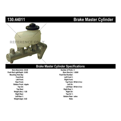 Centric Parts Brake Master Cylinder Premium 130.44011
