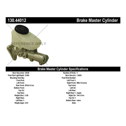 Centric Parts Brake Master Cylinder Premium 130.44012
