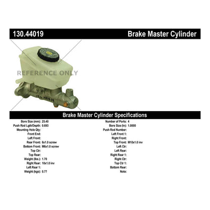 Centric Parts Premium Brake Master Cylinder 130.44019
