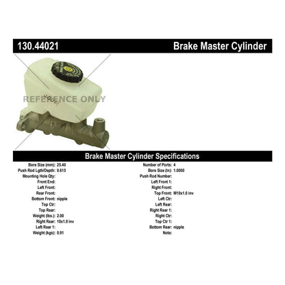 Stoptech Centric Premium Brake Master Cylinder 130.44021