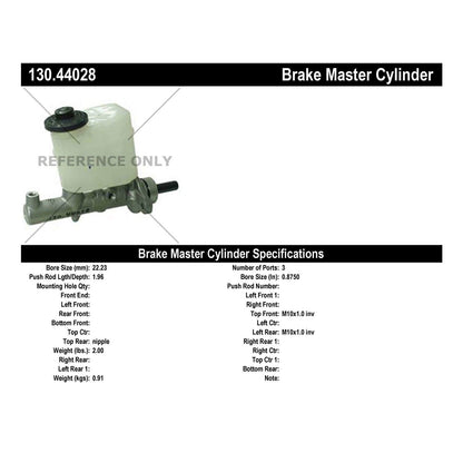 Centric Parts Brake Master Cylinder Premium 130.44028
