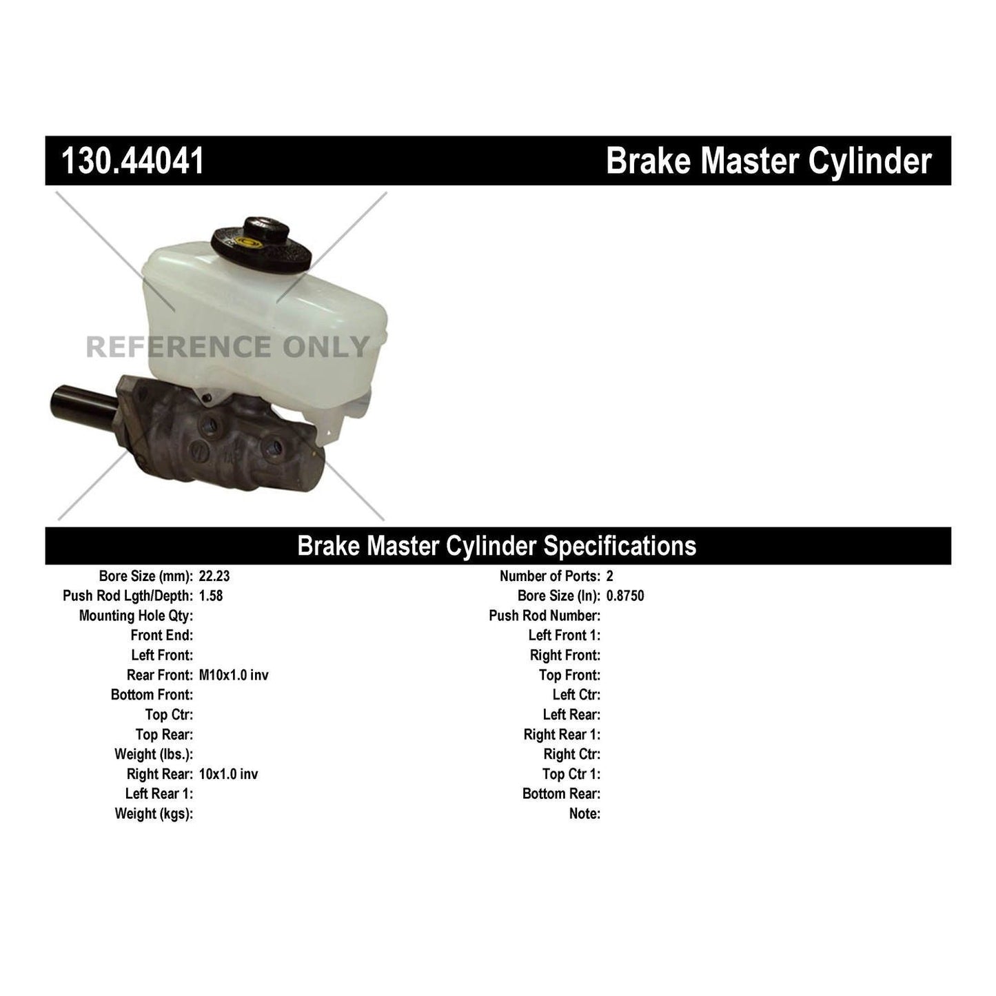 Stoptech Centric 13-15 Lexus IS Premium Brake Master Cylinder 130.44041