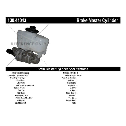 Centric Parts Brake Master Cylinder Premium for OEM fit 130.44043