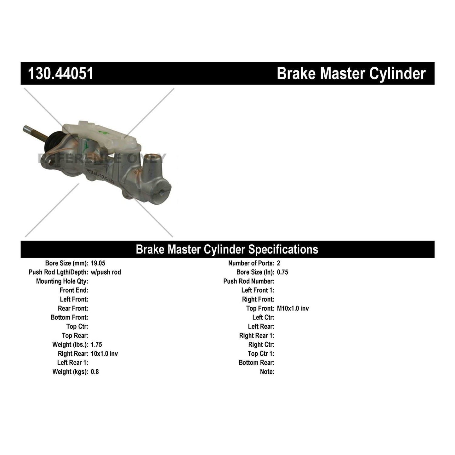 Centric Parts Brake Master Cylinder Premium 130.44051