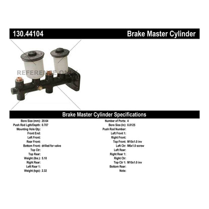 Centric Parts Brake Master Cylinder 130.44104