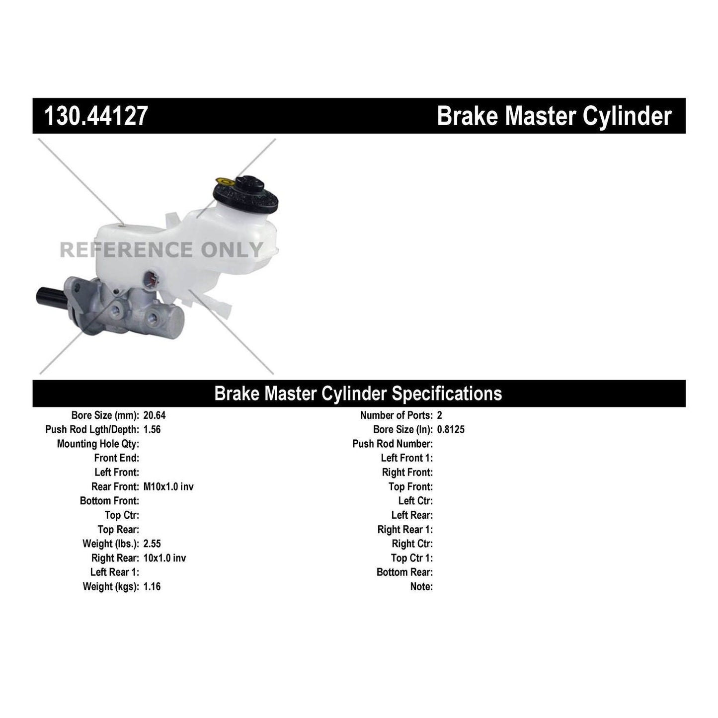 Centric Parts Brake Master Cylinder 130.44127