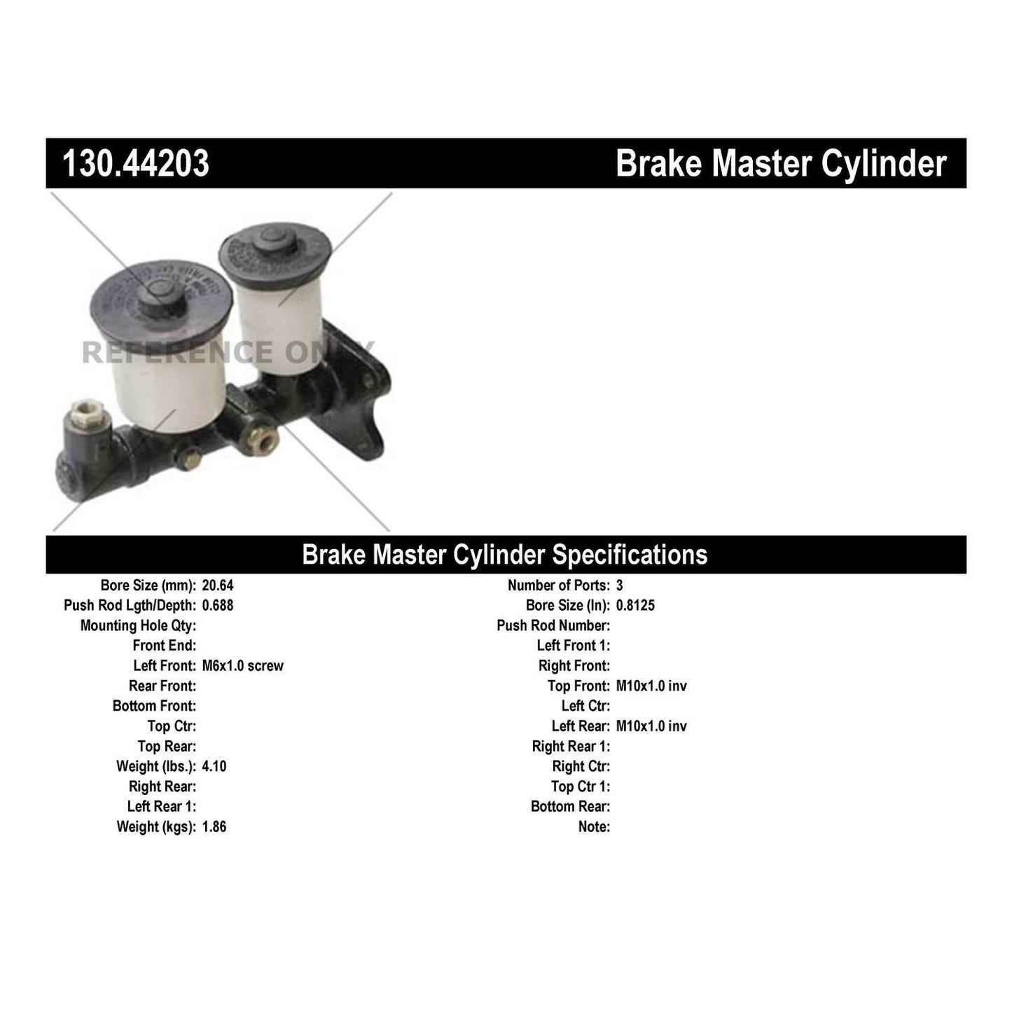 Centric Parts Brake Master Cylinder 130.44203
