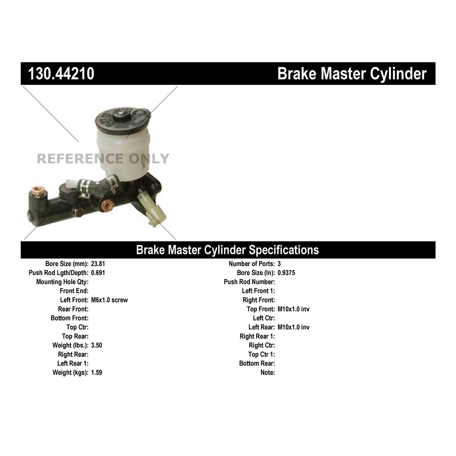 StopTech Premium Brake Master Cylinder 130.44210