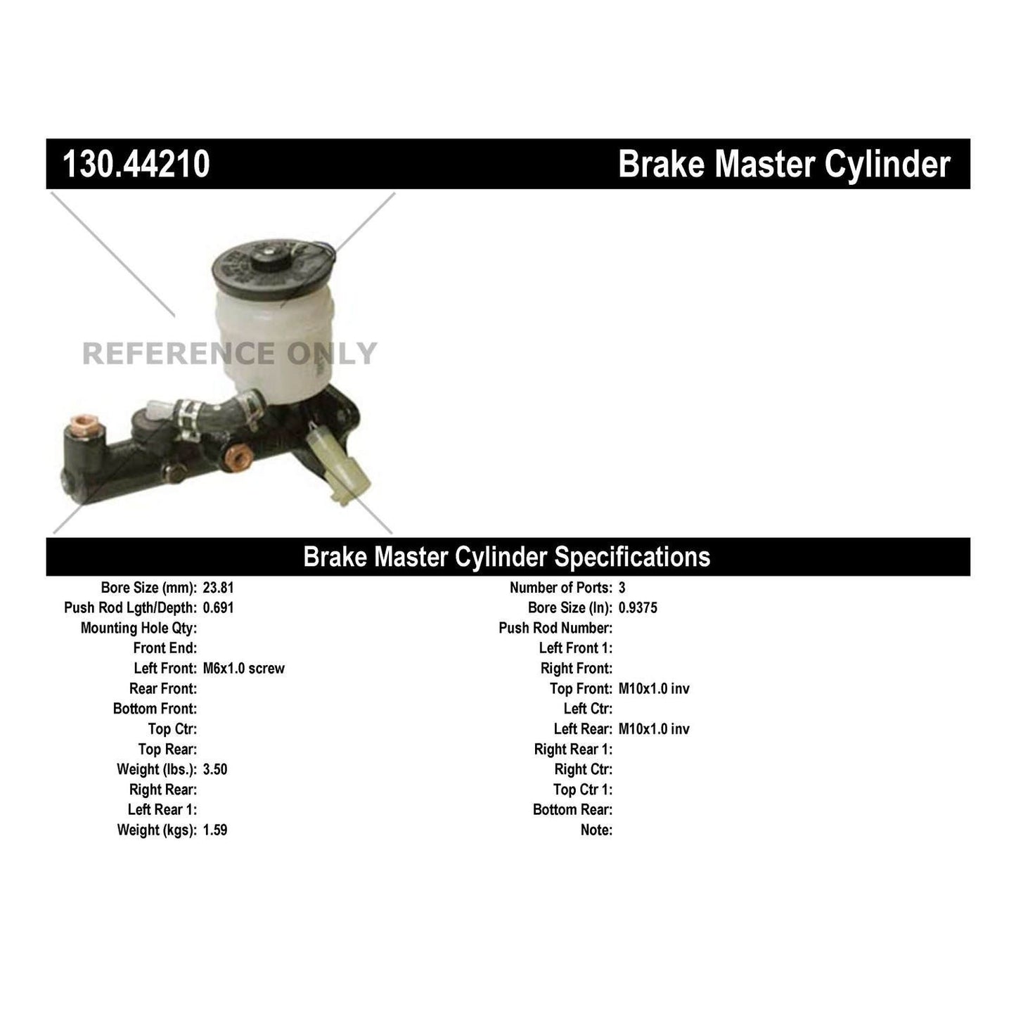 Centric Parts Premium Brake Master Cylinder 130.44210