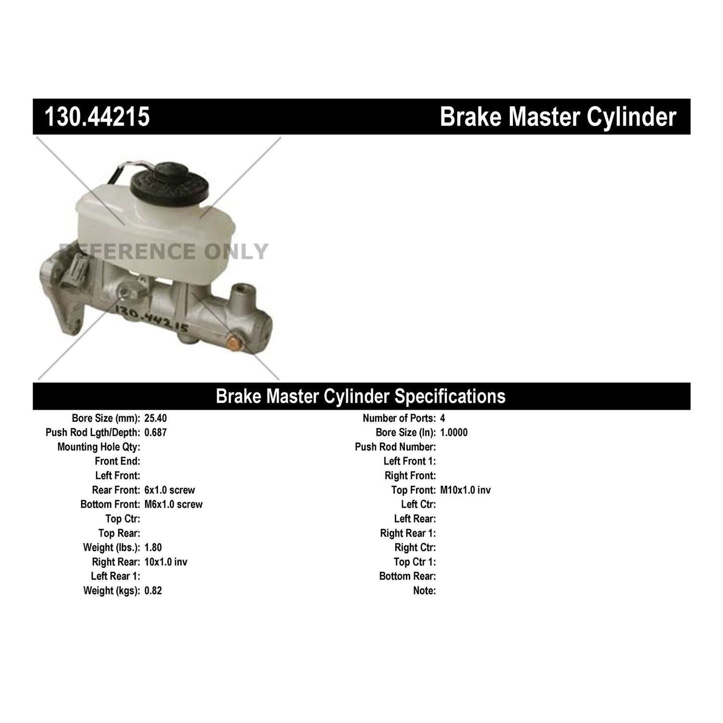 Centric Parts Premium Brake Master Cylinder 130.44215