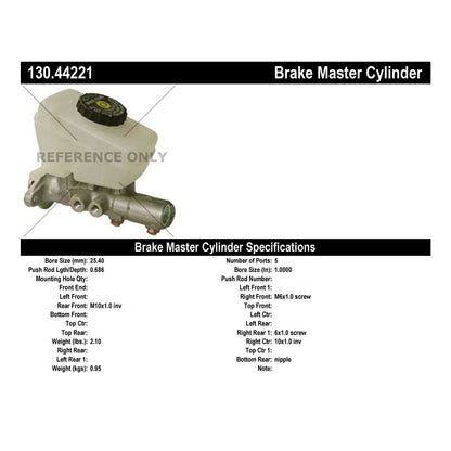 Stoptech Centric 93-95 Toyota Supra Premium Brake Master Cylinder 130.44221