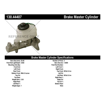 Stoptech Centric Premium Brake Master Cylinder 130.44407