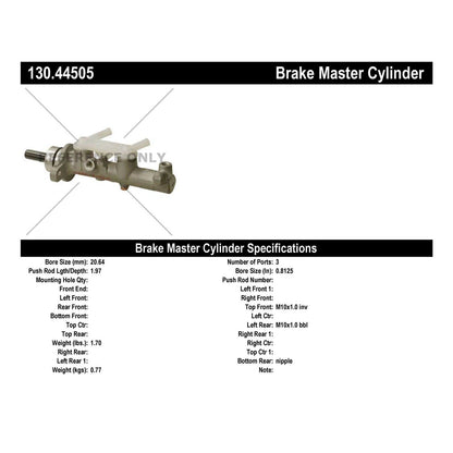 Centric Parts Brake Master Cylinder 130.44505