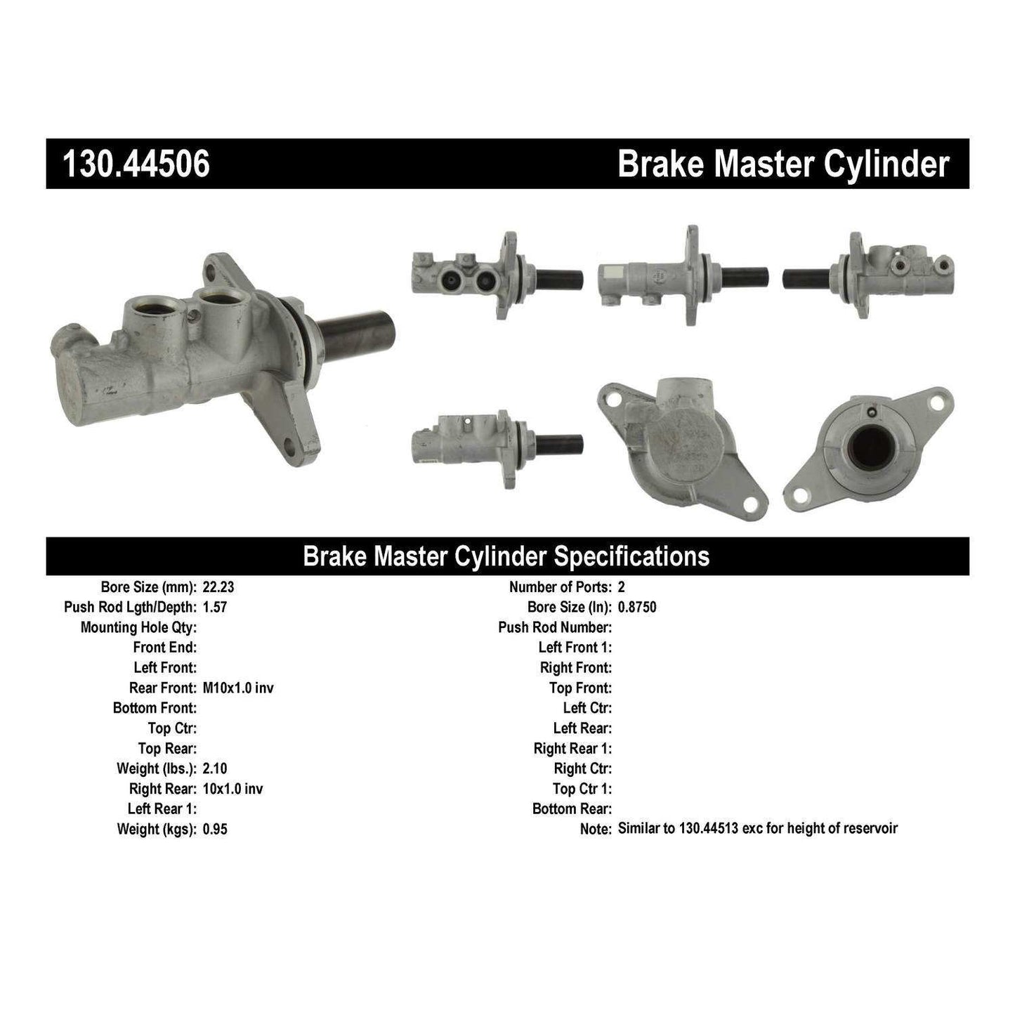 Centric Parts Brake Master Cylinder 130.44506