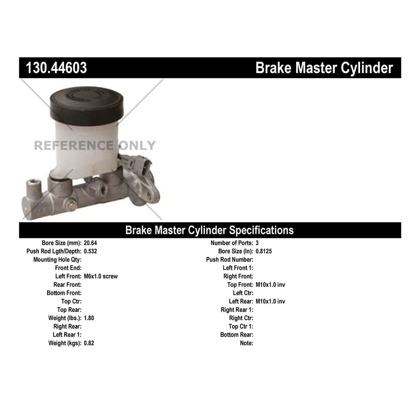 Centric Parts Premium Brake Master Cylinder 130.44603