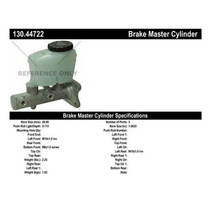 Centric Parts Premium Brake Master Cylinder 130.44722