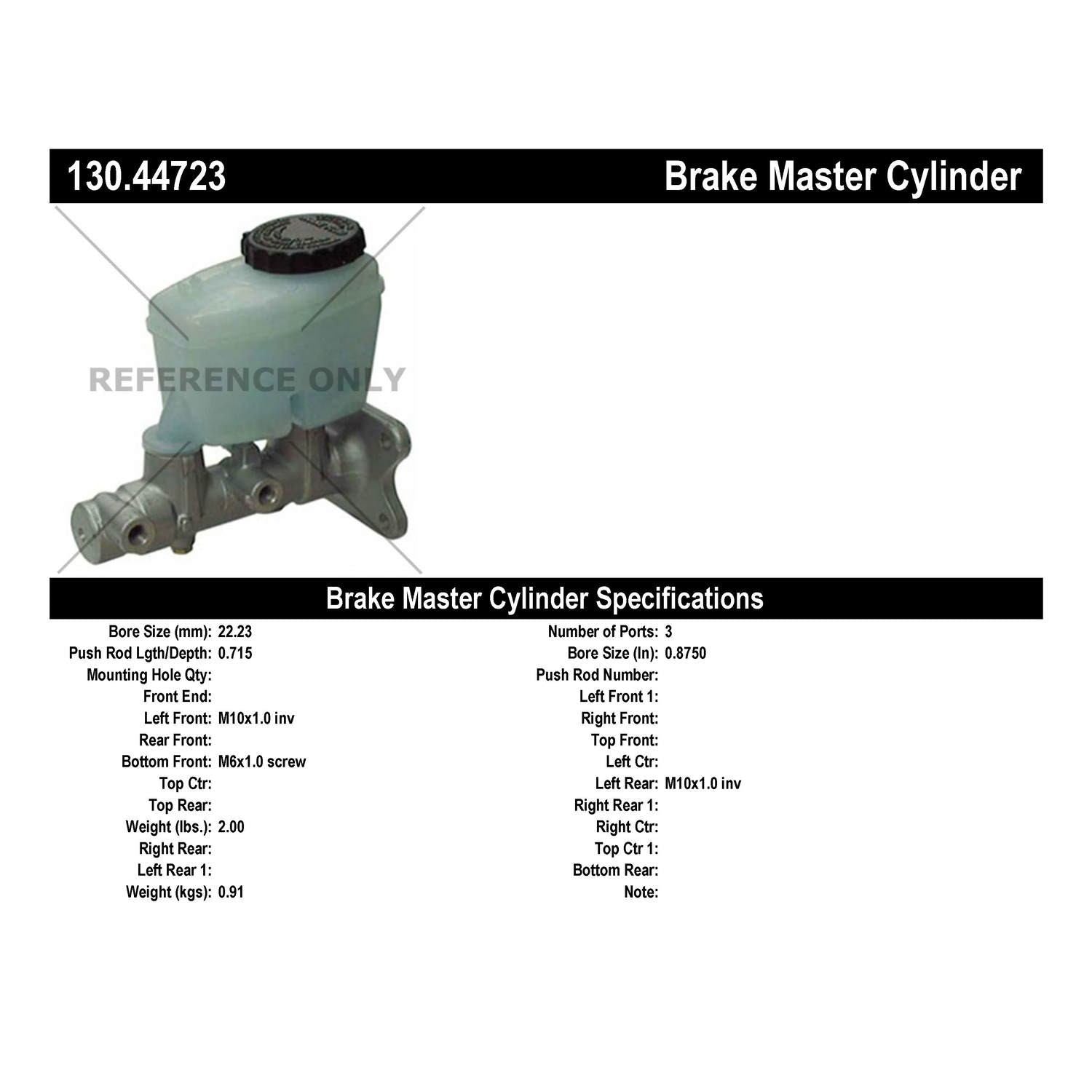 Centric Parts Premium Brake Master Cylinder 130.44723