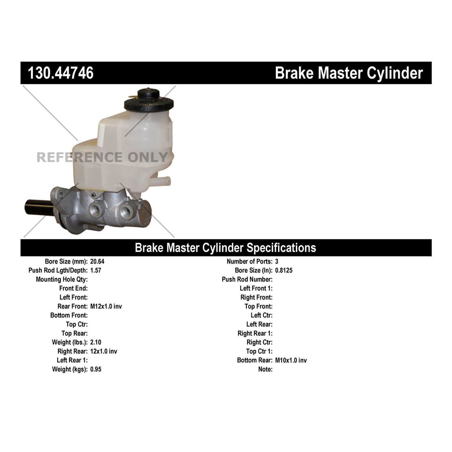 Centric Parts Brake Master Cylinder 130.44746