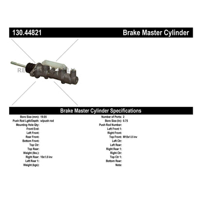 Centric Parts Premium Brake Master Cylinder 130.44821