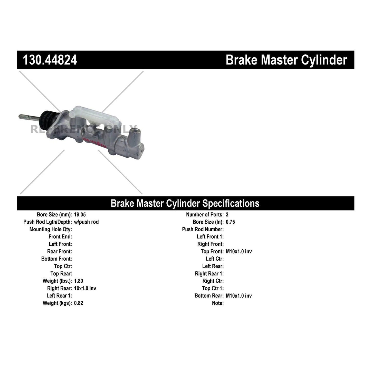 Stoptech Centric Premium Brake Master Cylinder 130.44824