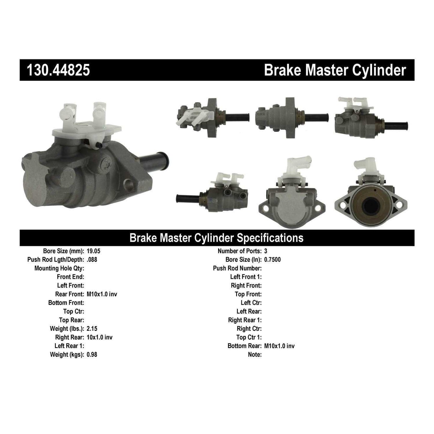 Centric Parts Brake Master Cylinder 130.44825
