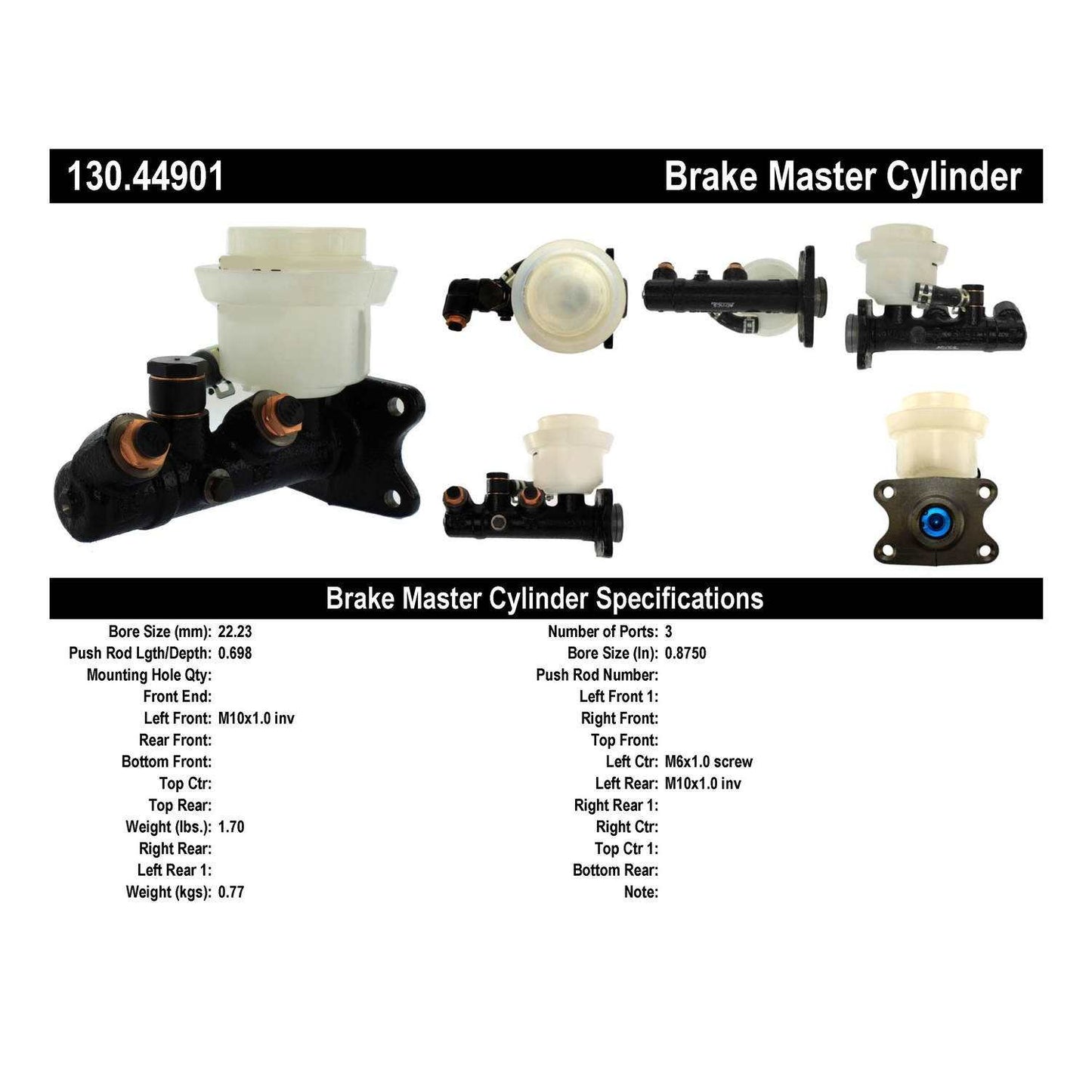 Stoptech Centric Premium Brake Master Cylinder 130.44901