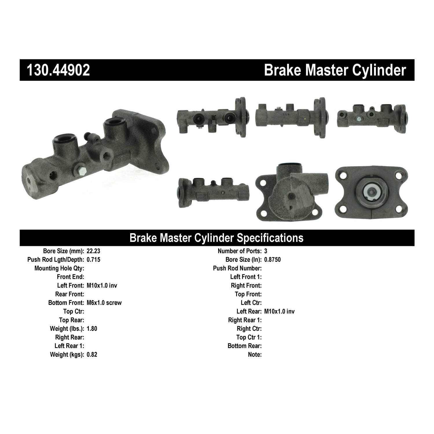 Centric Parts Premium Brake Master Cylinder 130.44902