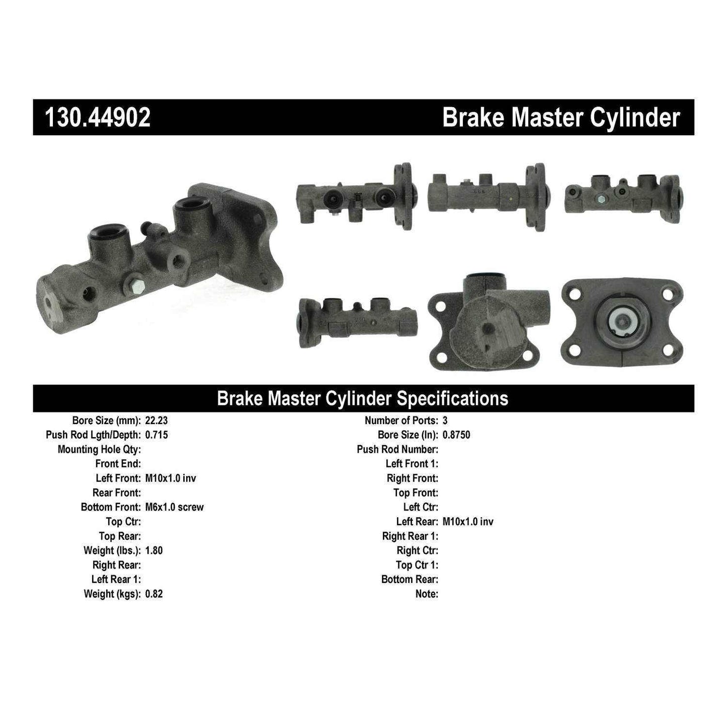 Centric Parts Brake Master Cylinder 130.44902